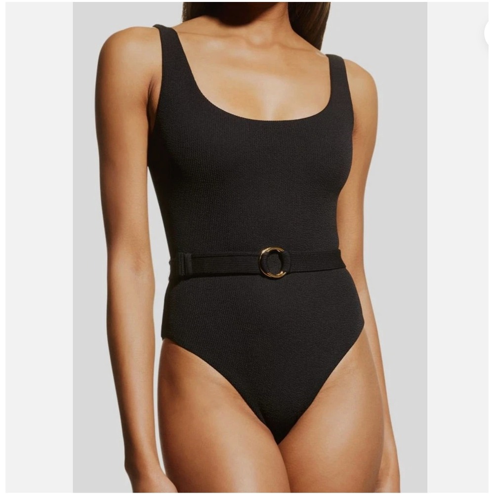 Melissa Odabash Rio Belted One-piece Swimsuit Womens Size 6 Textured